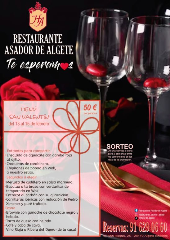 Menú de San Valentín